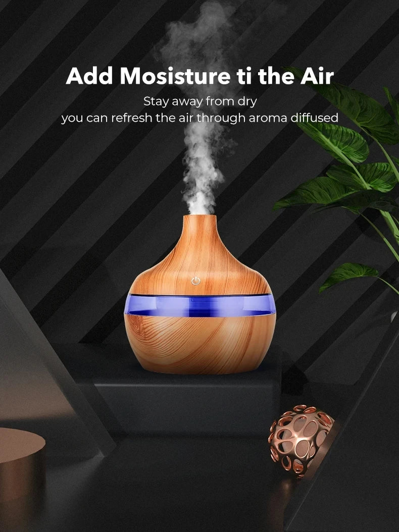 Humidificateur d'air électrique à ultrasons en bois