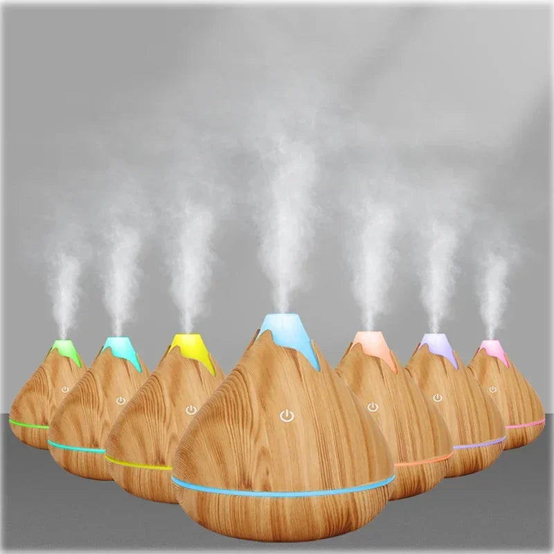 Diffuseur d'Huiles Essentielles en Bois – 350ml | Lumière LED 7 Couleurs